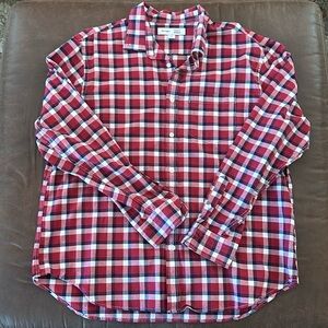 Men’s Old Navy Long Sleeve Red Checkered Button Down Shirt in size XXL